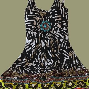 Muse multicolored sleeveless dress, Size 0
